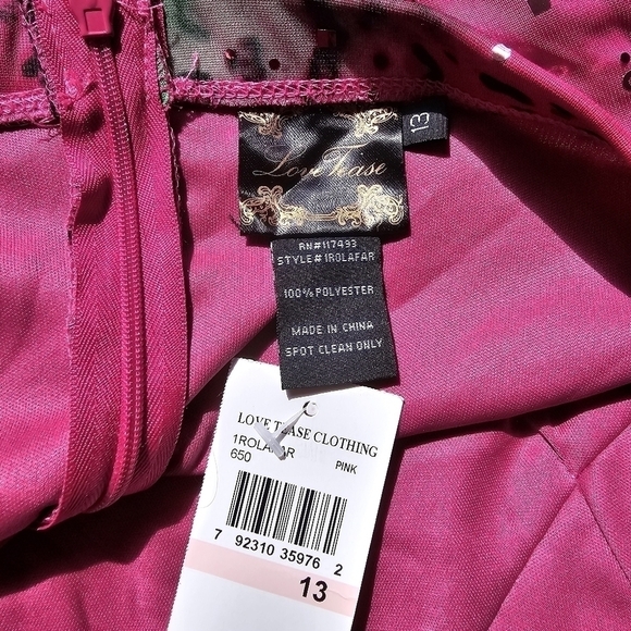 NWT Love Tease Strapless Dress, Gauzy Mixed Animal Print Over Lining, Size Small - Picture 6 of 6